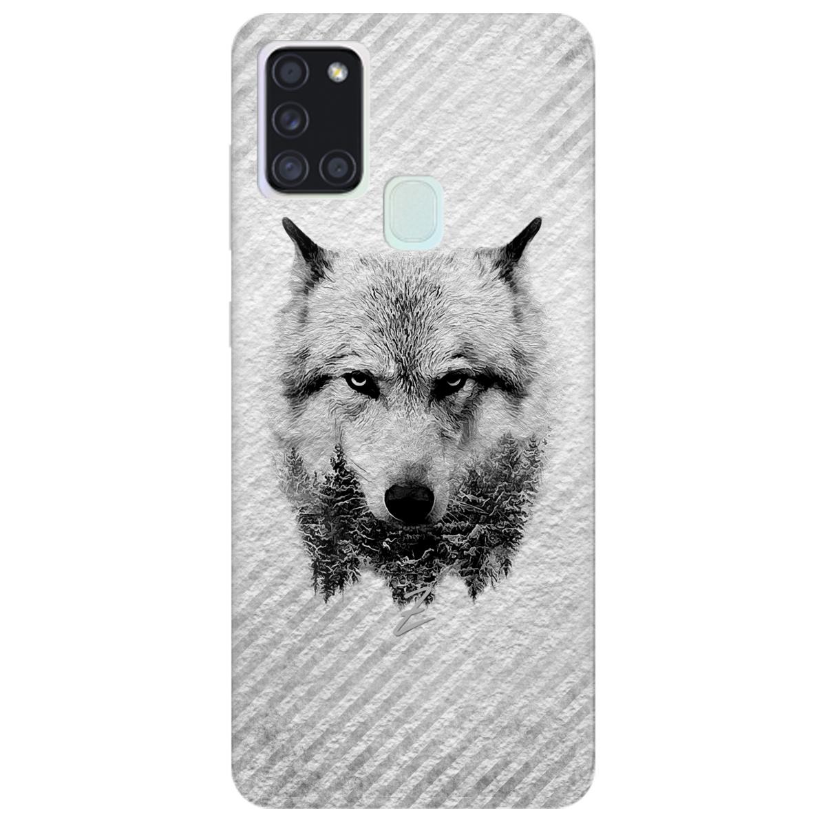 Силиконовый чехол Zorrov для Samsung Galaxy A21s - WOLF (14100040063087623)