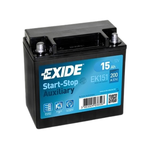 Аккумулятор мото EXIDE START-STOP EN EK151 6СТ-15Ah 200А (76103)