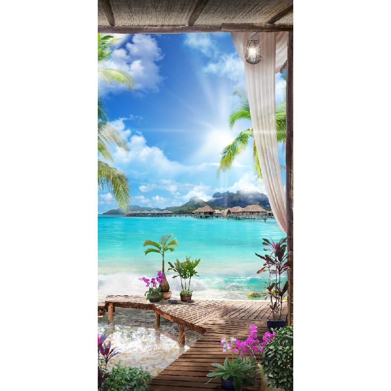 Обогреватель-картина настенный Shine Бунгало 215 Вт 100х50 см (iz14025)