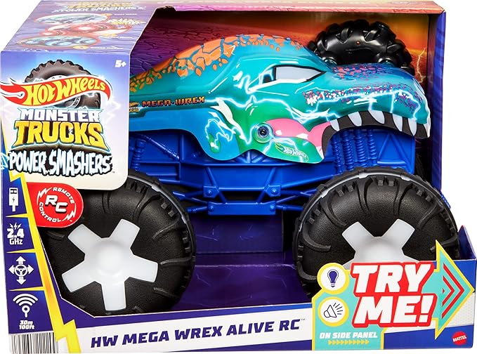 Машинка Хот Уилс на радиоуправлении Мега Рекс Hot Wheels Monster Trucks Mega-Wrex Alive