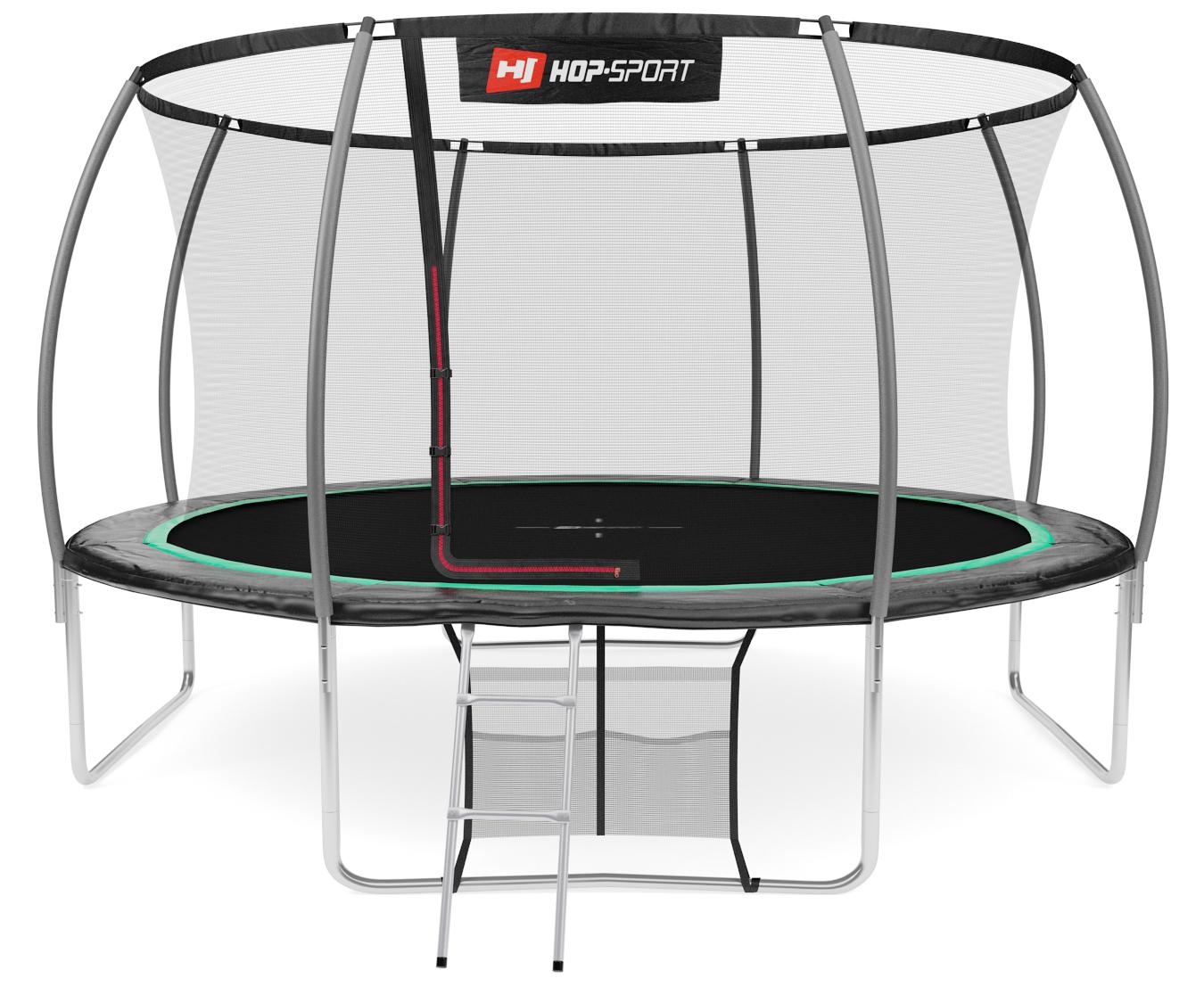 Батут Hop-Sport Premium 14ft 427 см с внутренней сеткой Черно-зеленый - фото 4