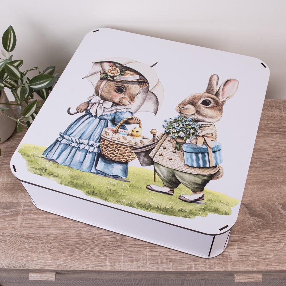 Коробка квадратна з кроликами (1483-4)