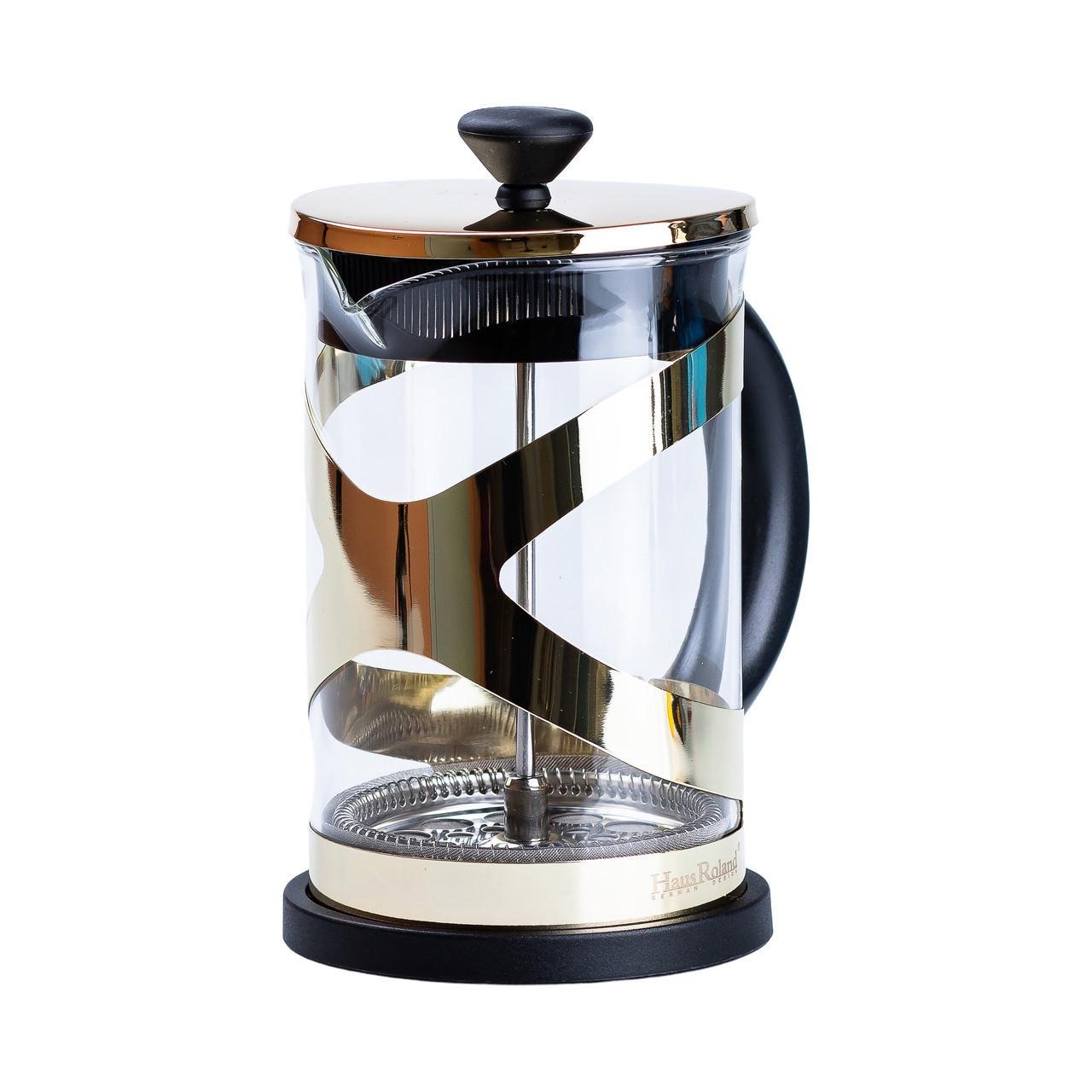 Чайник заварювальний з френч пресом 800 мл Золотий/Прозорий - фото 2 Чайник заварювальний з френч пресом 800 мл Золотий/Прозорий - фото 2