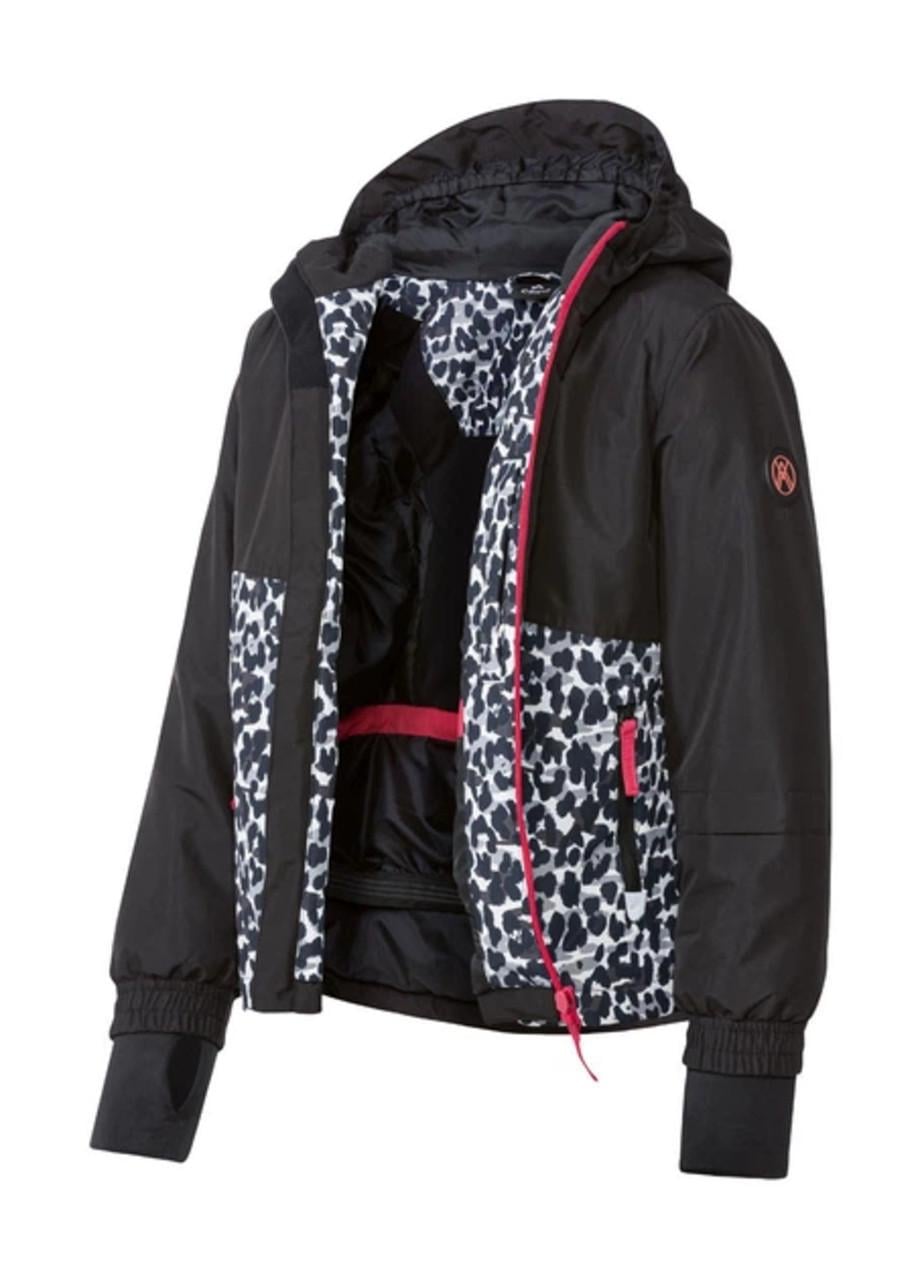 Лижна зимова куртка для дівчинки Crivit 393132-1 146-152 см Чорний леопард (2869495894)