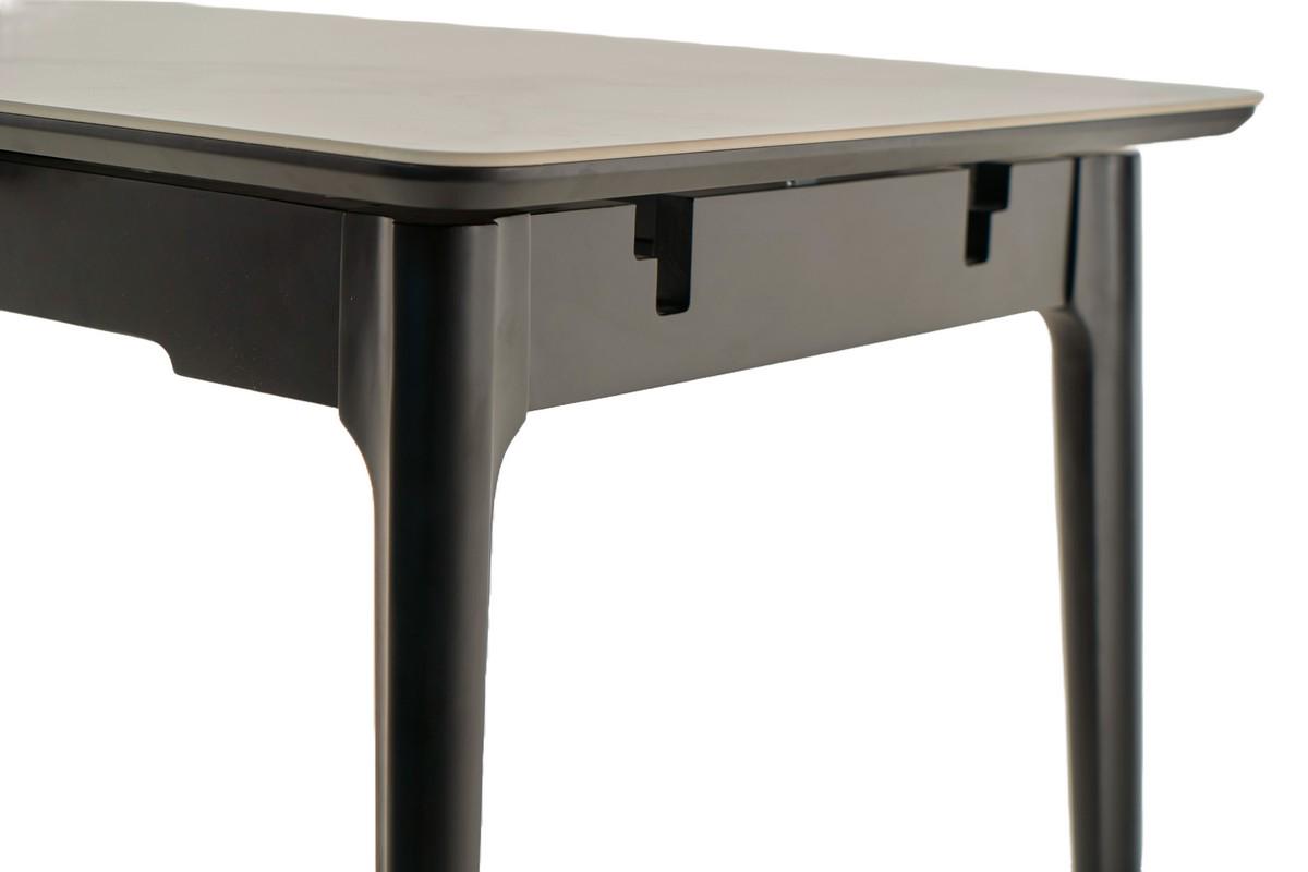 Стол обеденный раздвижной Vetro Mebel 1400-1800x800x760 мм Касса вайт/Черный(TМ-89) - фото 2 Стол обеденный раздвижной Vetro Mebel 1400-1800x800x760 мм Касса вайт/Черный(TМ-89) - фото 2