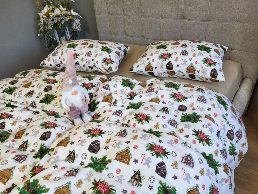 Комплект постельного белья Сладкие избушки Turkish flannel полуторный на резинке Бежевый (1990702137)