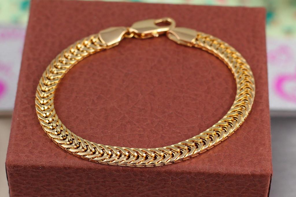 Браслет Xuping Jewelry Коса 19 см 6 мм Золотистый
