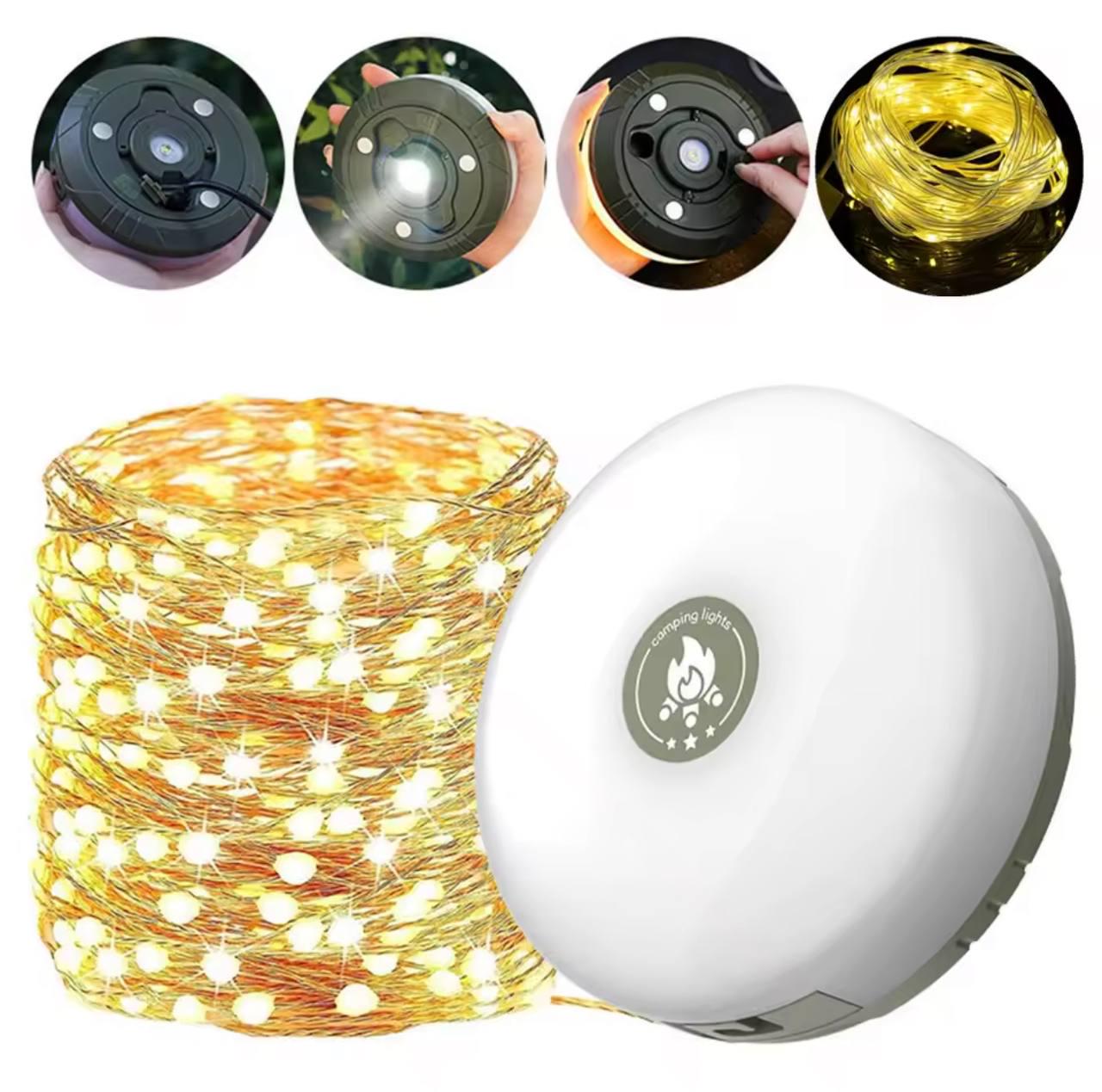 Лампа кемпінгова акумуляторна світлодіодна 2в1 з гірляндою 10 м (yog-2zj-f7r) - фото 3 Лампа кемпінгова акумуляторна світлодіодна 2в1 з гірляндою 10 м (yog-2zj-f7r) - фото 3