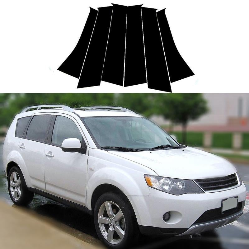 Накладки на стійки дверей Mitsubishi Outlander XL 6 шт. Чорний глянець (27985254) - фото 2 Накладки на стійки дверей Mitsubishi Outlander XL 6 шт. Чорний глянець (27985254) - фото 2