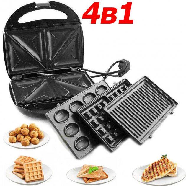 Мультипекарь Domotec MS-7704 4в1 многофункциональный Черный - фото 5 Мультипекарь Domotec MS-7704 4в1 многофункциональный Черный - фото 5