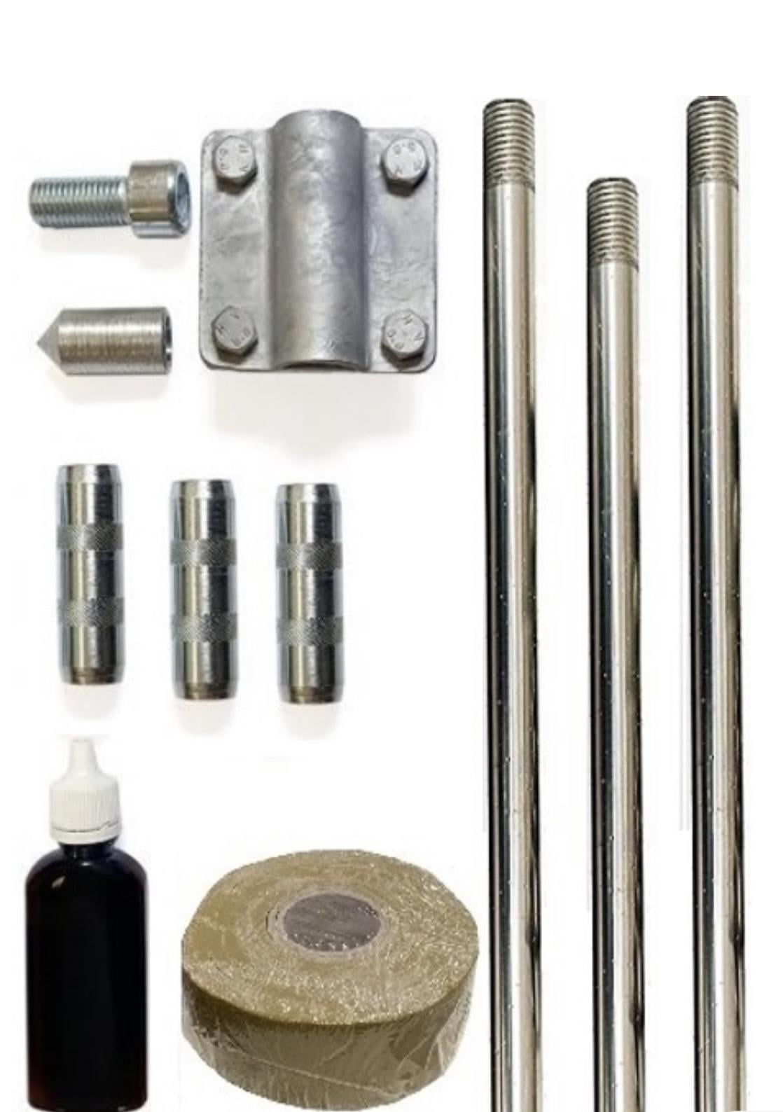 Комплект заземлення з нержавіючої сталі Self ⌀ 16 мм 4,5 м зі струмопровідною пастою та антикорозійною стрічкою (5455)