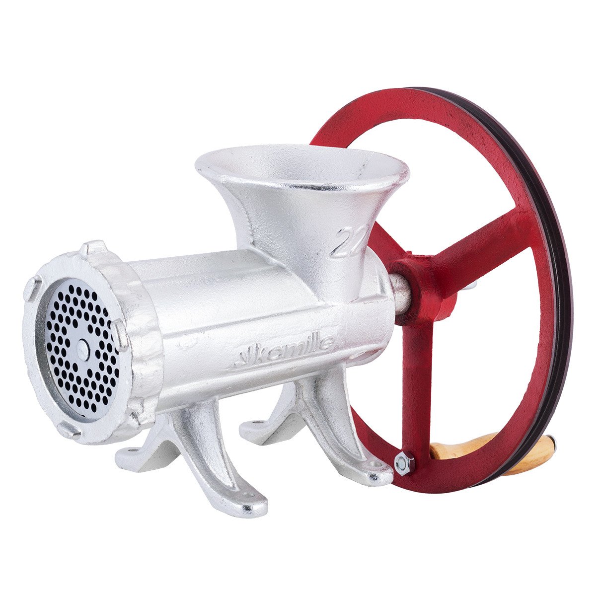 Мясорубка ручная Kamille чугунная с тремя насадками 27,5х13х18 см KM-6524