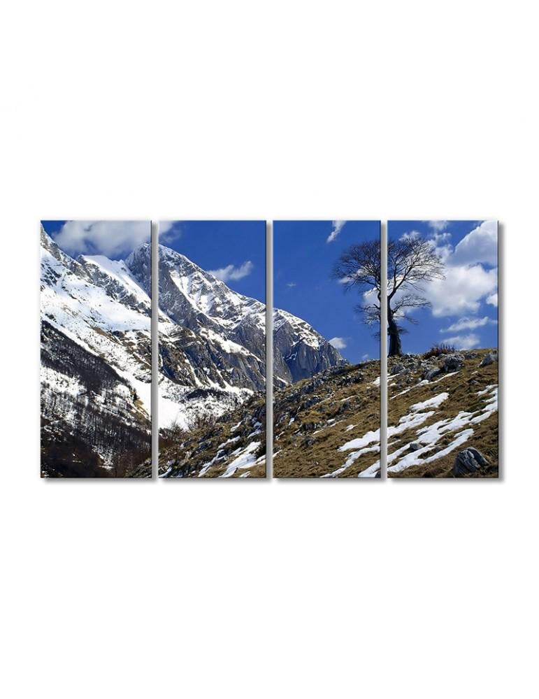 Картина модульная Снежные горы небо 4 модуля 80x120 см