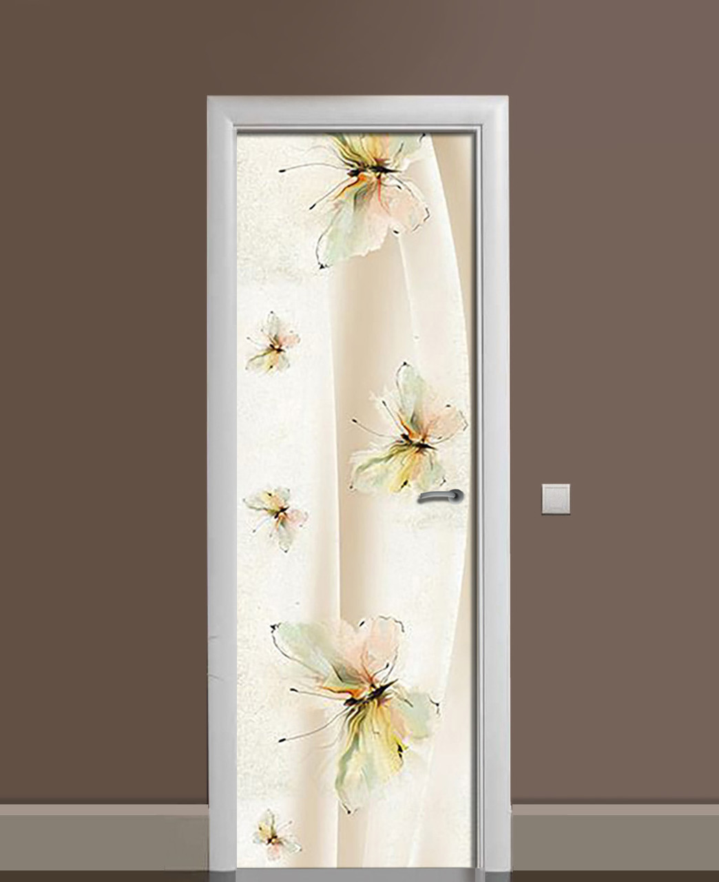 Наклейка 3D на двери Zatarga Томные бабочки 650х2000 мм (1323453618)