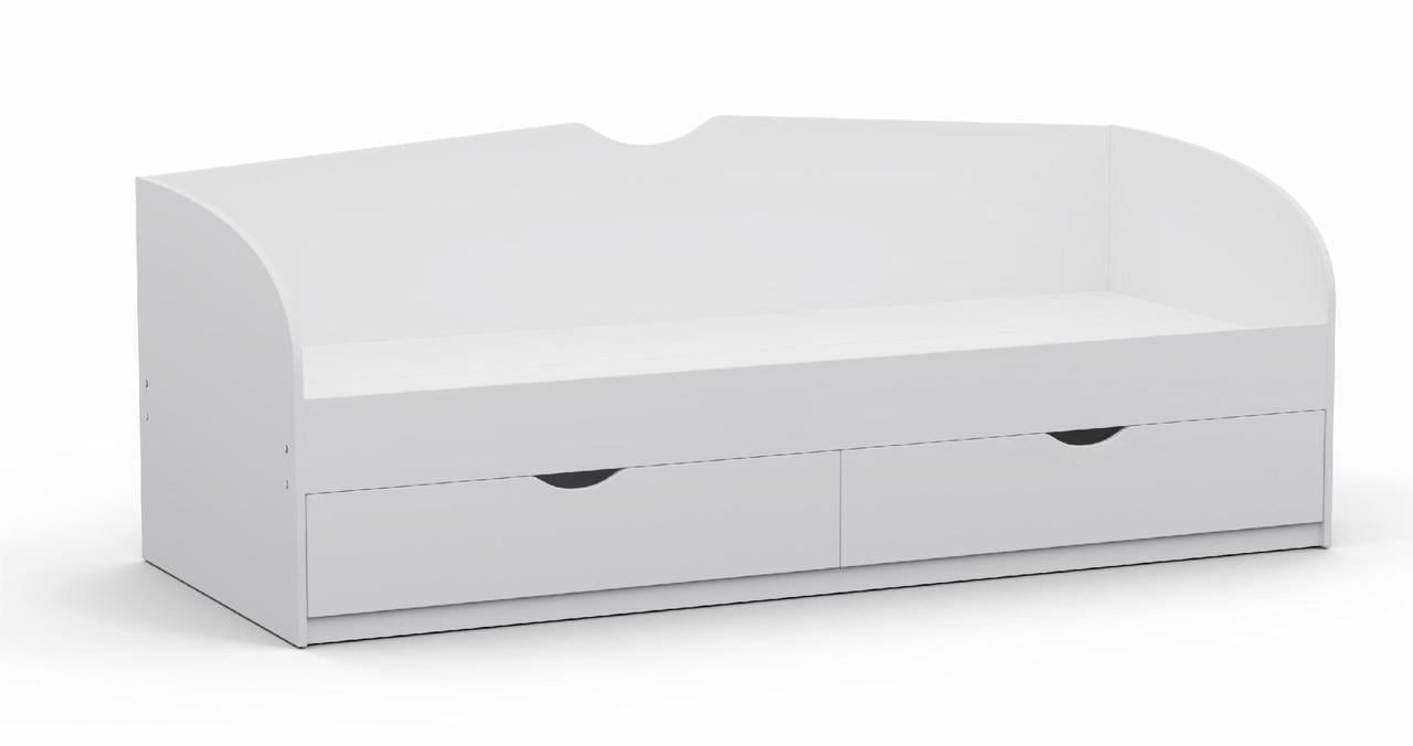 Ліжко односпальне Kontinent L-6 із шухлядами 80х200 см Білий (86201731) - фото 1 Ліжко односпальне Kontinent L-6 із шухлядами 80х200 см Білий (86201731) - фото 1