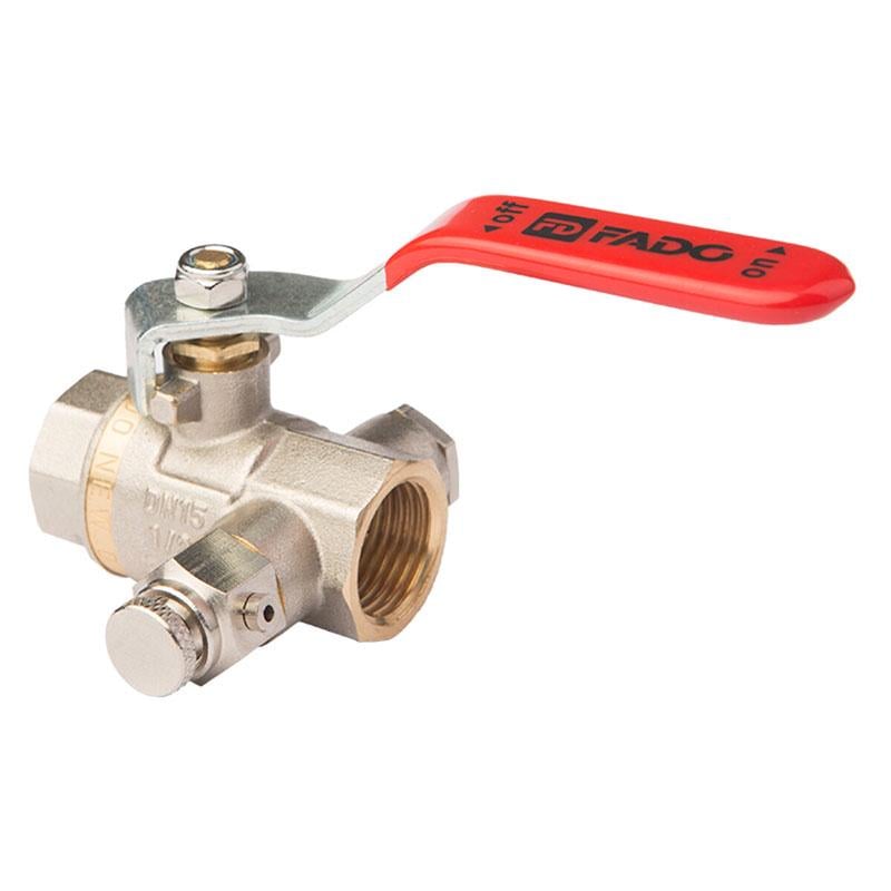 Кран шаровой FADO New 1/2" ВВ латунь с дренажом (KS01) Кран шаровой FADO New 1/2" ВВ латунь с дренажом (KS01)