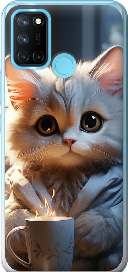 Чехол на Realme C17 White cat (5646u-2121-42517)