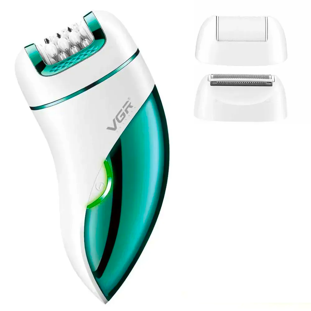 Акумуляторний жіночий депілятор 3в1 для тіла та ніг, з насадками з USB, VGR V-731 (L)