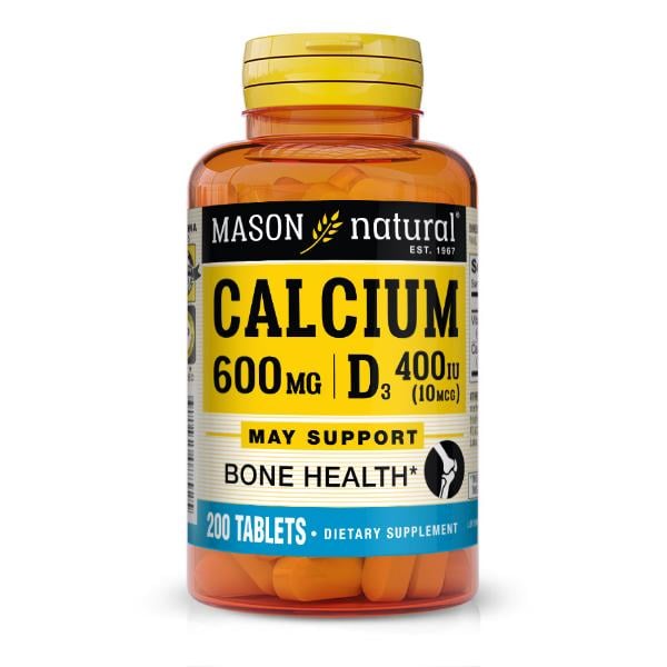 Витаминно-минеральный комплекс Mason Natural Calcium 600 мг Plus Vitamin D3 200 таблеток (000021078)