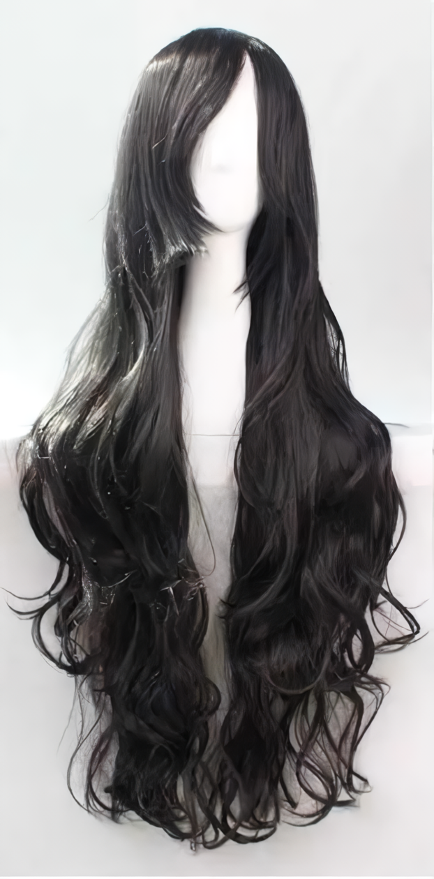 Перука хвиляста аніме косплей Брюнетка 80 см Чорний (Т0000710-5)