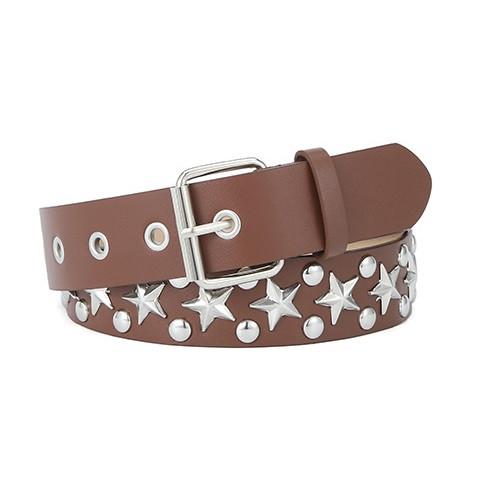 Ремень NUOYA с люверсами Темно-коричневый (04458)