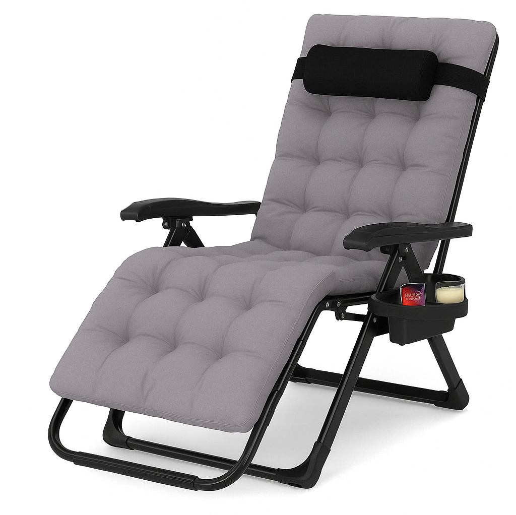 Шезлонг-кресло с матрасом и подстаканником Homart ZGC-009 усиленный 150 кг (9867) Шезлонг-кресло с матрасом и подстаканником Homart ZGC-009 усиленный 150 кг (9867)
