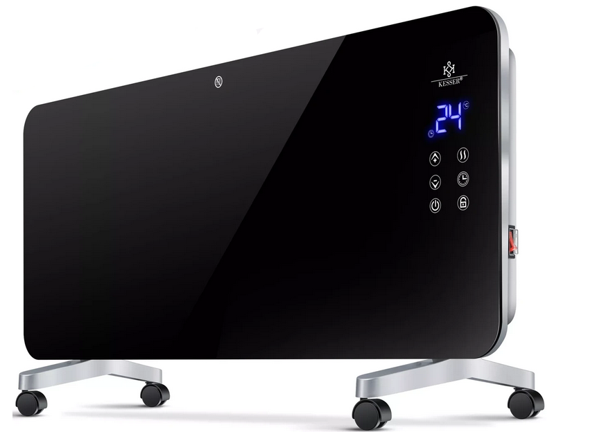 Обогреватель электрический стеклянный KESSER 92x9x38 см Черный