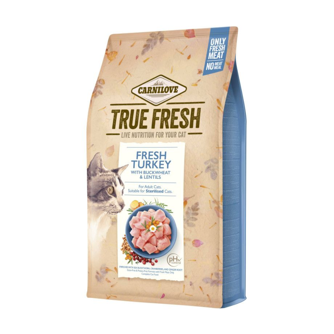 Корм сухий Carnilove True Fresh Cat Fresh Turkey для дорослих котів індичка 4,8 кг