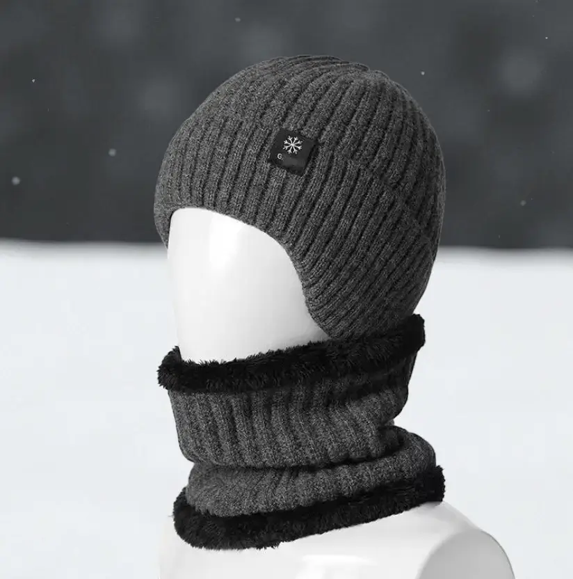 Шапка с хомутом мужская One Size на меховой подкладке Серый (30231138)