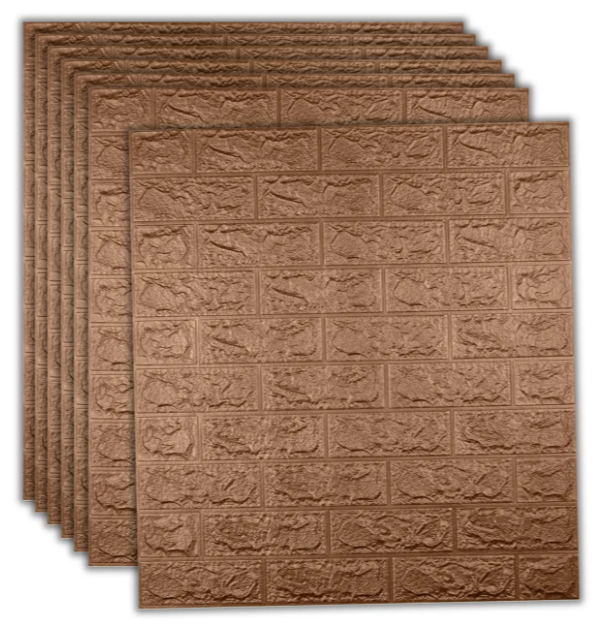 3D-панель самоклеюча під цеглу 77x70 см x 3 мм Коричневий - фото 5