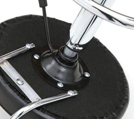 Табурет на колесах со спинкой круглый Черный (287066) - фото 5