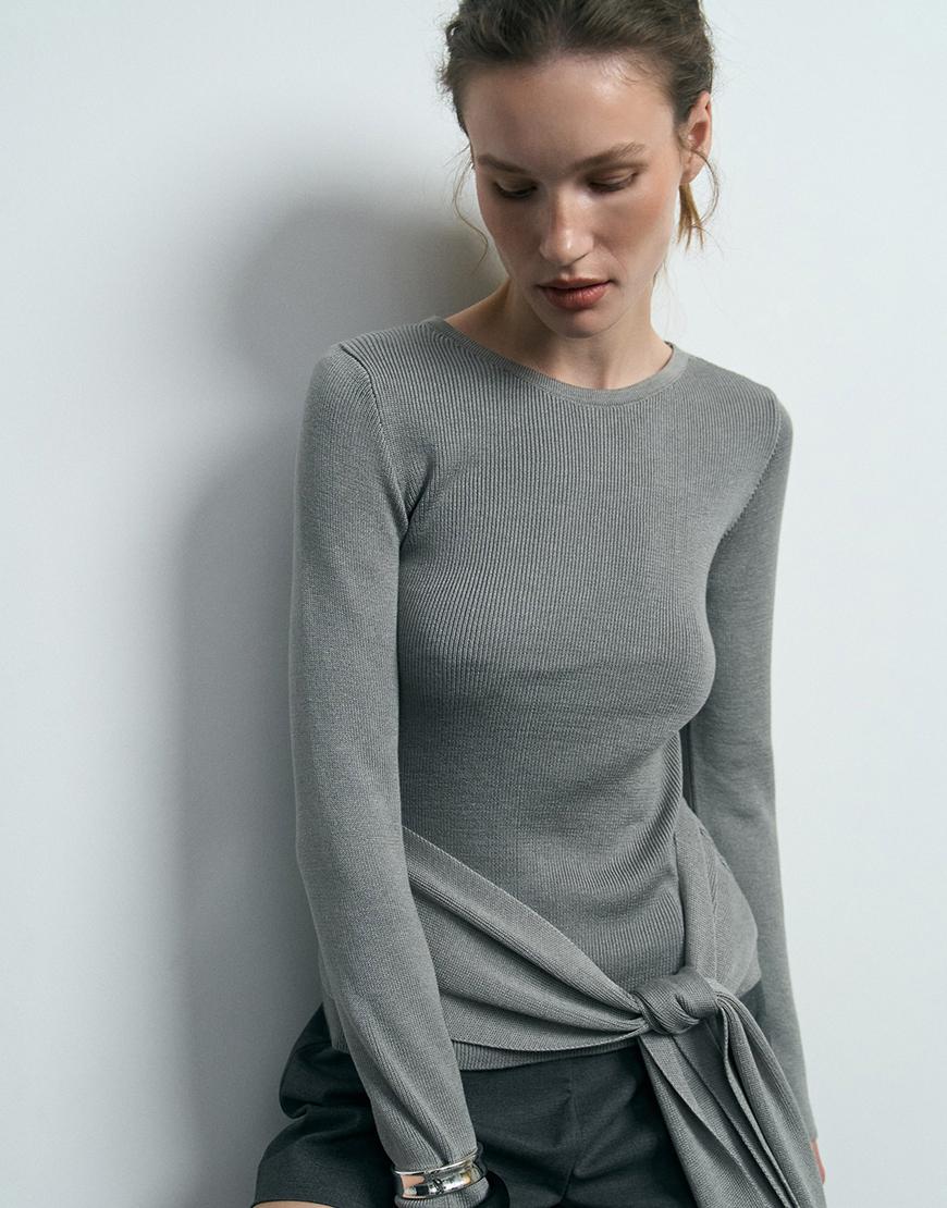 Лонгслів Essence stone gray жіночий SAVOUR сірий One size
