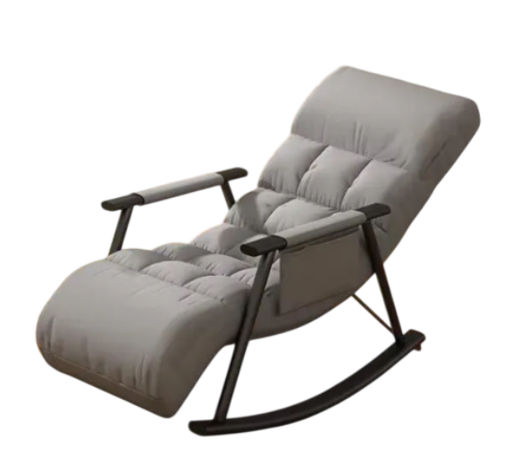 Кресло-качалка регулируемое экокожа Серый (31925537)