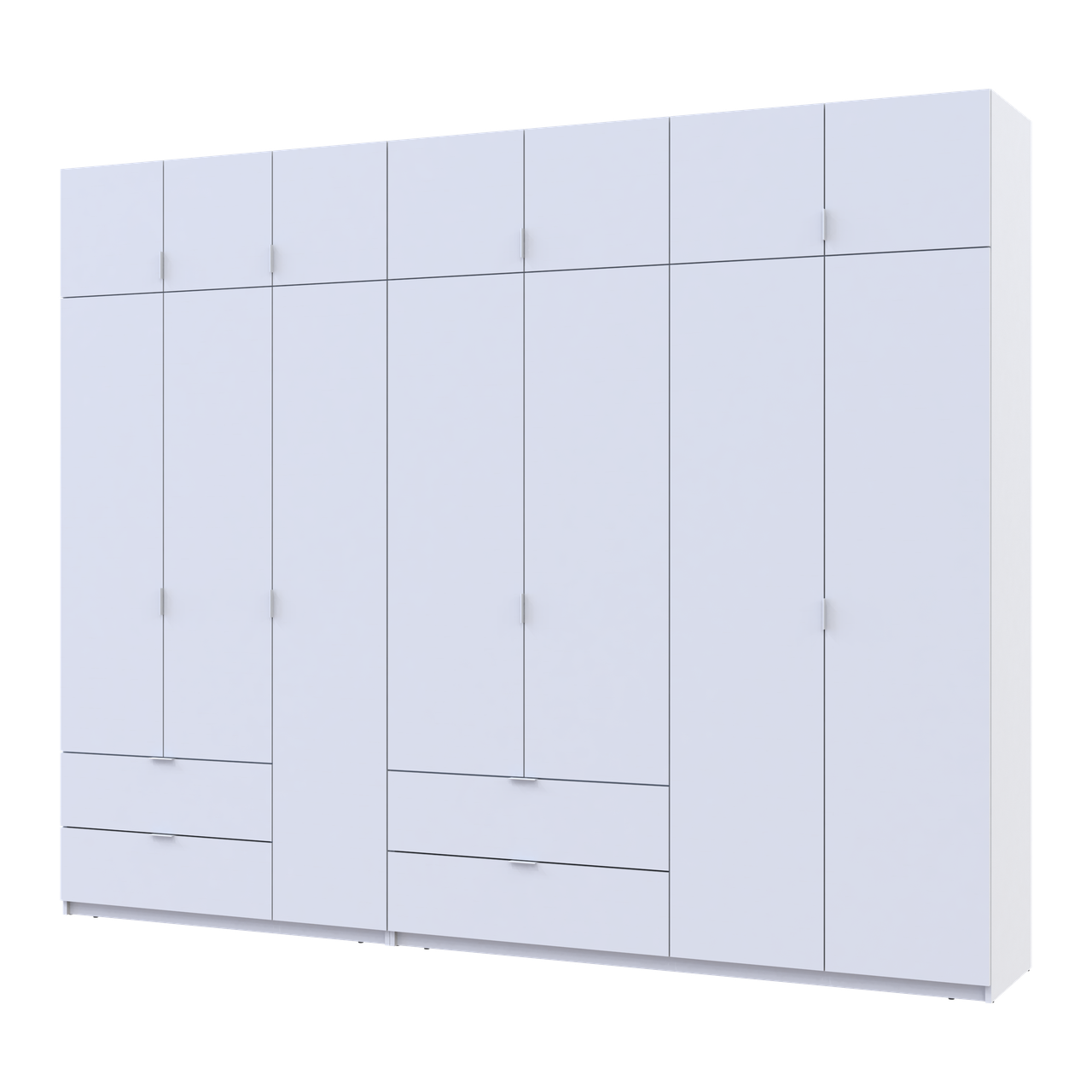 Шафа розпашна для одягу Doros Лукас 3+4 ДСП 300х50х240 см Білий (42005130)