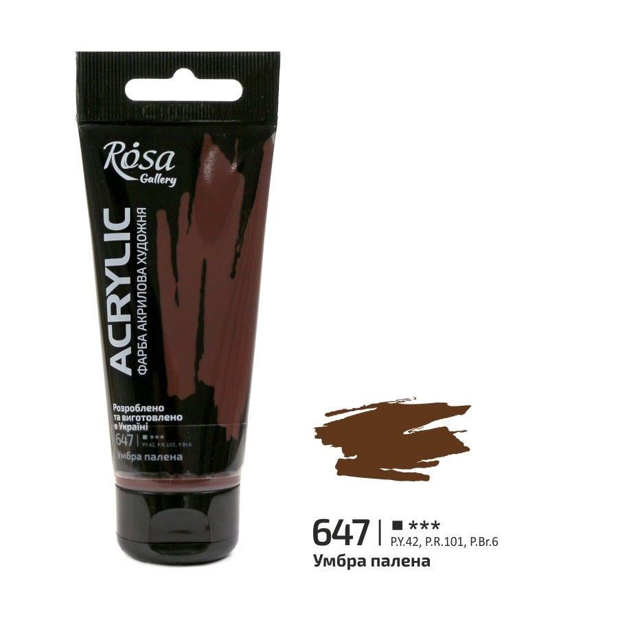 Акрилова фарба ROSA Gallery 3241647 4 шт. 60 мл Умбра палена/647 (4823098509875) - фото 1