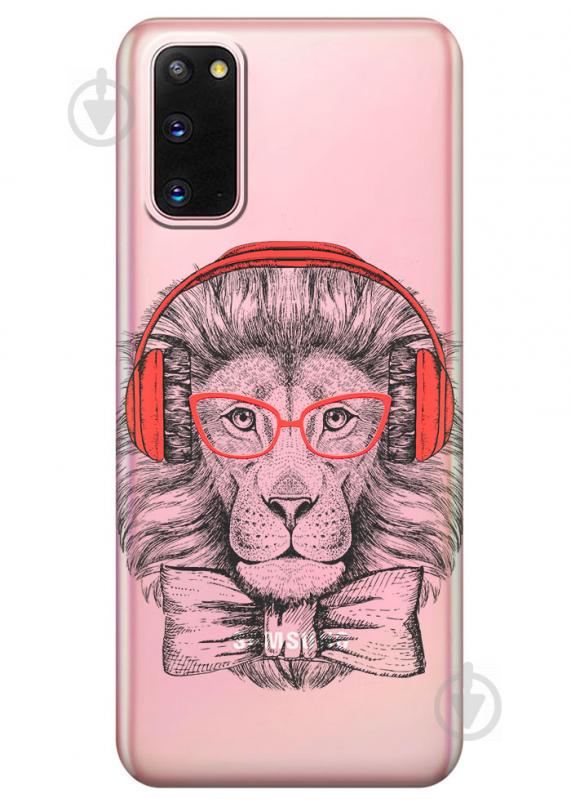 Прозрачный силиконовый чехол iSwag для Samsung Galaxy S20 Лев (M1056)