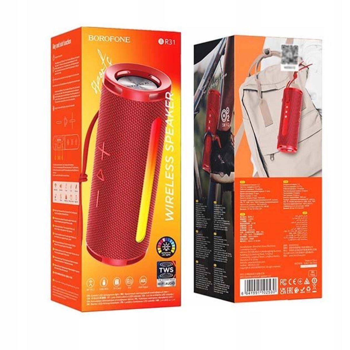 Портативна колонка Borofone BR31 Gamble sports BT speaker 1500 mAh Red (19100330) - фото 3