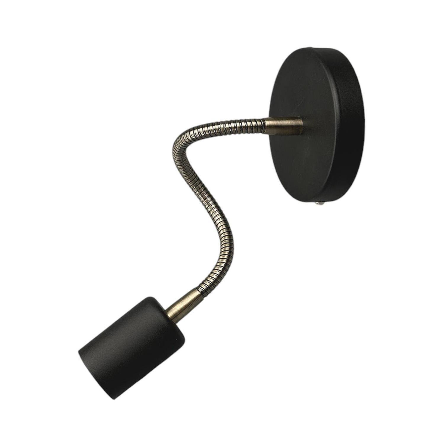 Бра в стиле лофт Anykind с гибкой бронзовой трубкой черное