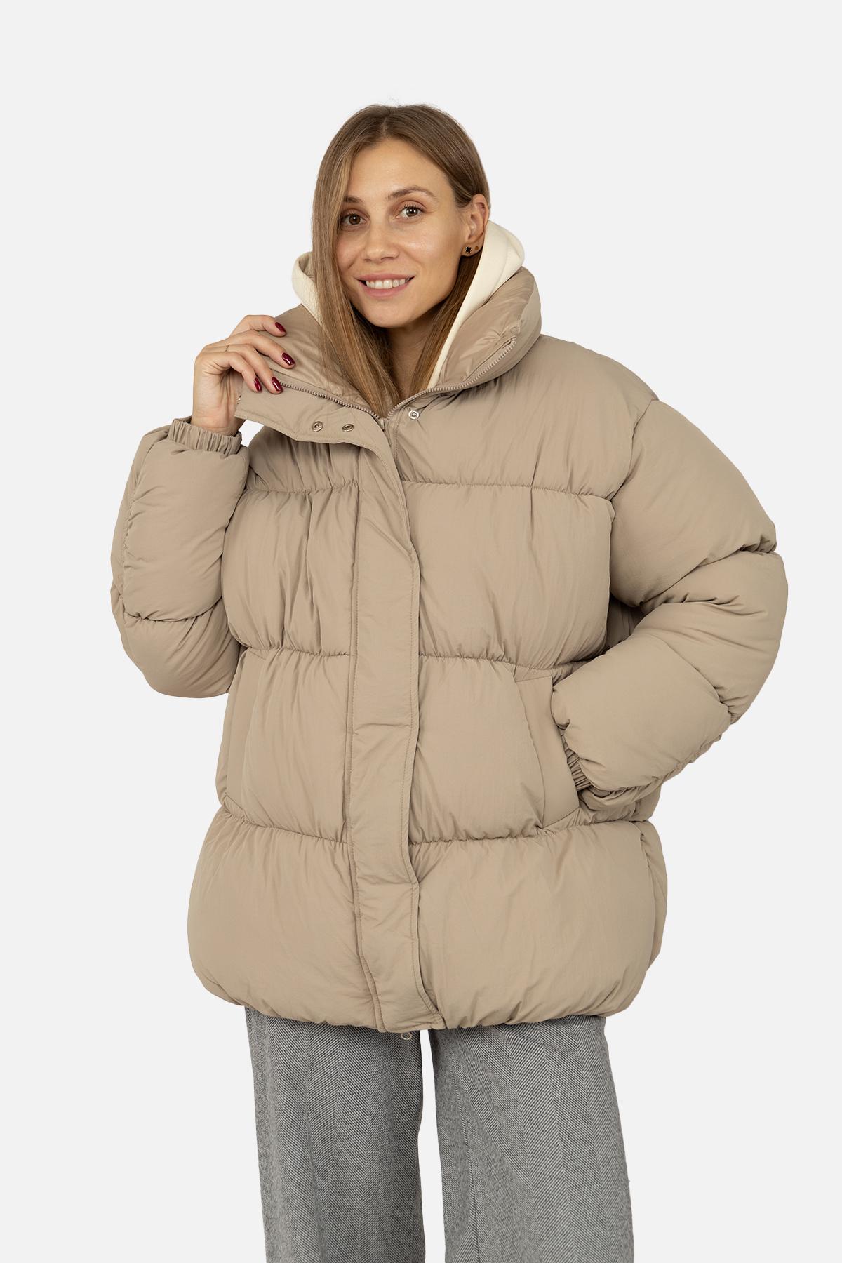 Куртка женская ЦБ-00259690 р. 50 Бежевый (28422158)