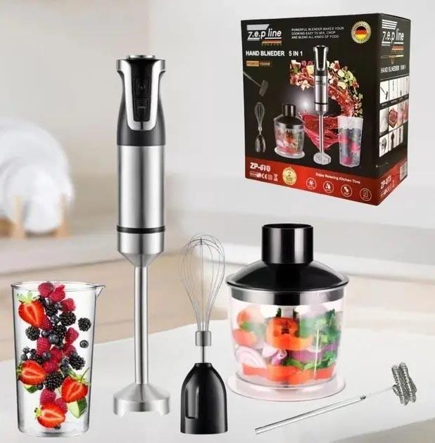 Блендер 5в1 Zepline ZP-073 погружной с насадками Черный - фото 3 Блендер 5в1 Zepline ZP-073 погружной с насадками Черный - фото 3