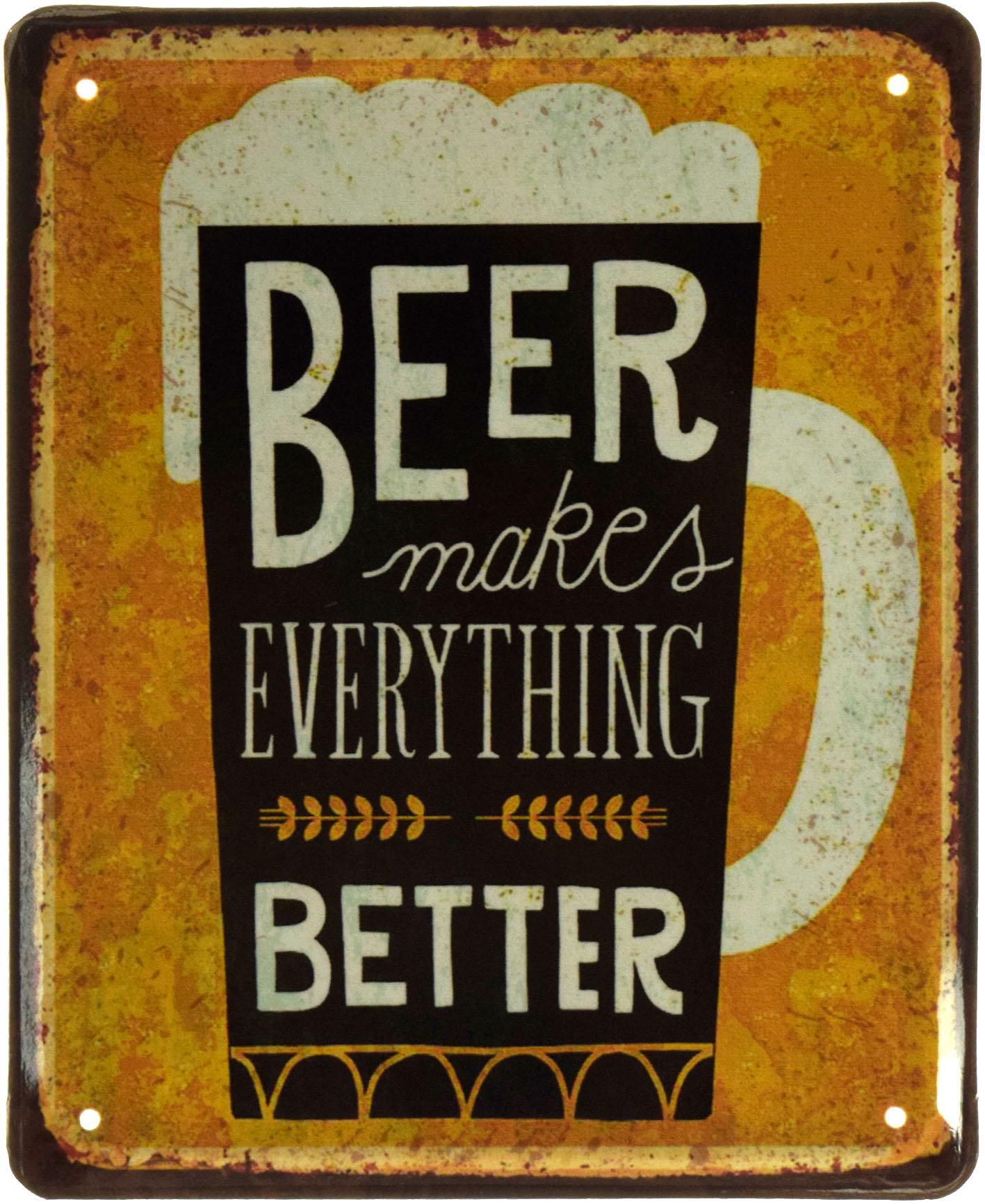 Табличка металева Пиво Робить Все Краще/Beer Makes Everything Better 18x22 см