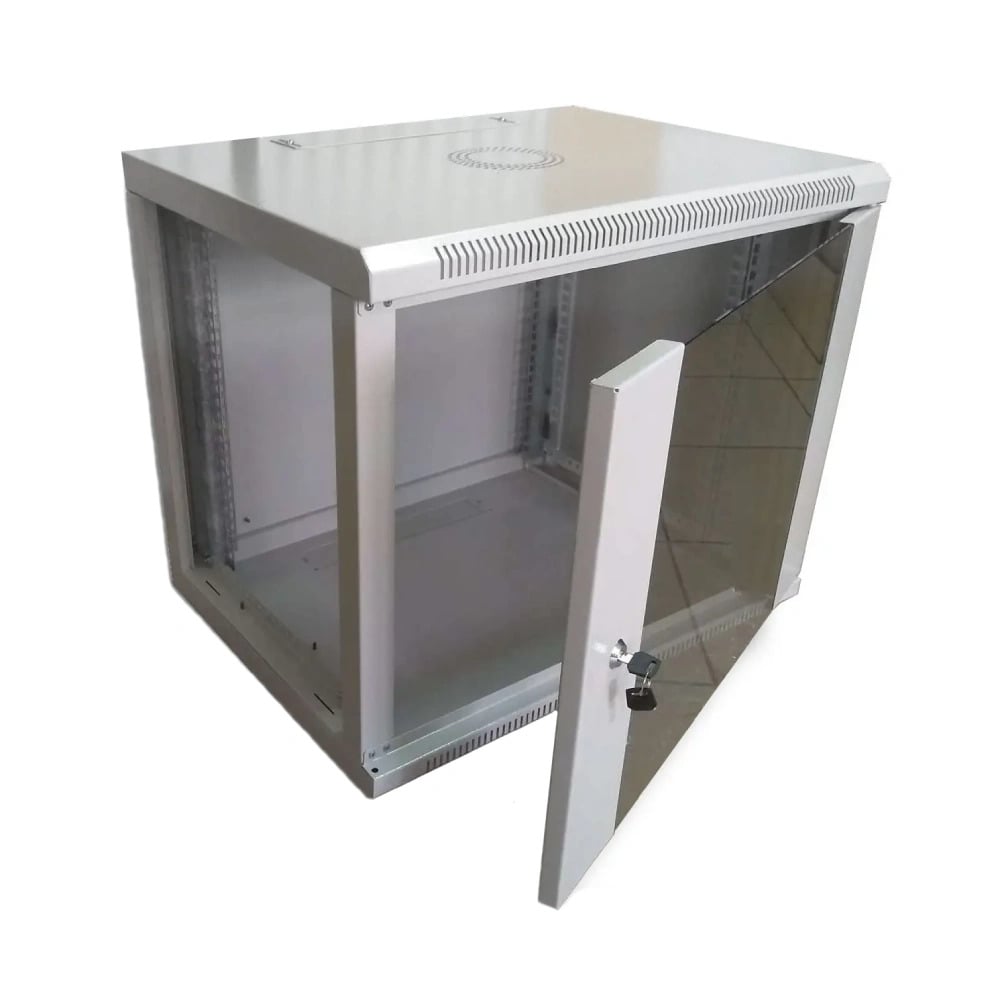 Шкаф коммутаторный настенный Hypernet WMNC-9U-FLAT для монтажа сетевого оборудования разборный 600x450 мм Серый (27918335)