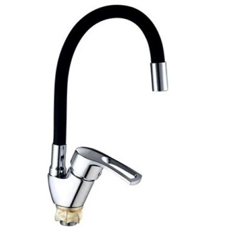 Смеситель для кухни MIXXUS YUB4-181 Reflector с черным силиконовым изливом Black (MI6481)