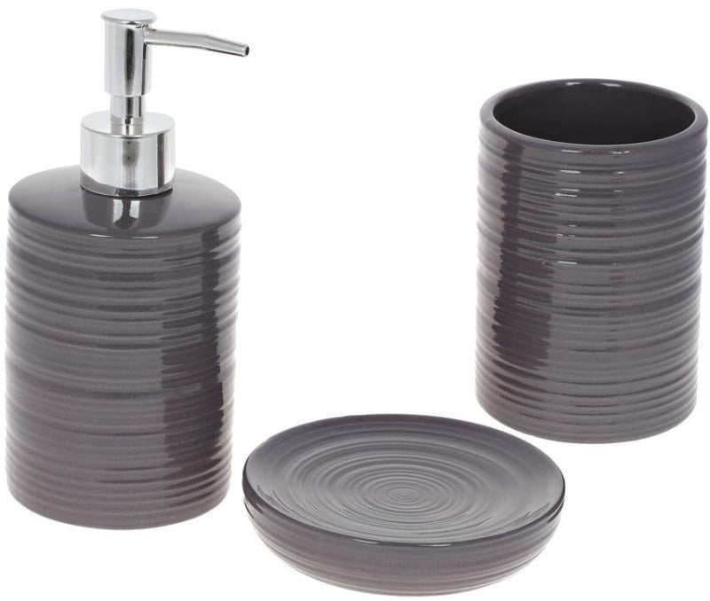 Набор аксессуаров Bright для ванной керамика 3 пр. Графитовый Набор аксессуаров Bright для ванной керамика 3 пр. Графитовый