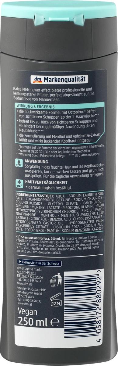 Шампунь чоловічий від лупи Balea Men Anti-Schuppen Power Effect 250 мл (20476429) - фото 3