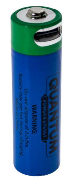 Аккумулятор Quantum USB Type-C Li-ion AA 3.7V 900 mAh с кле ммным выступом