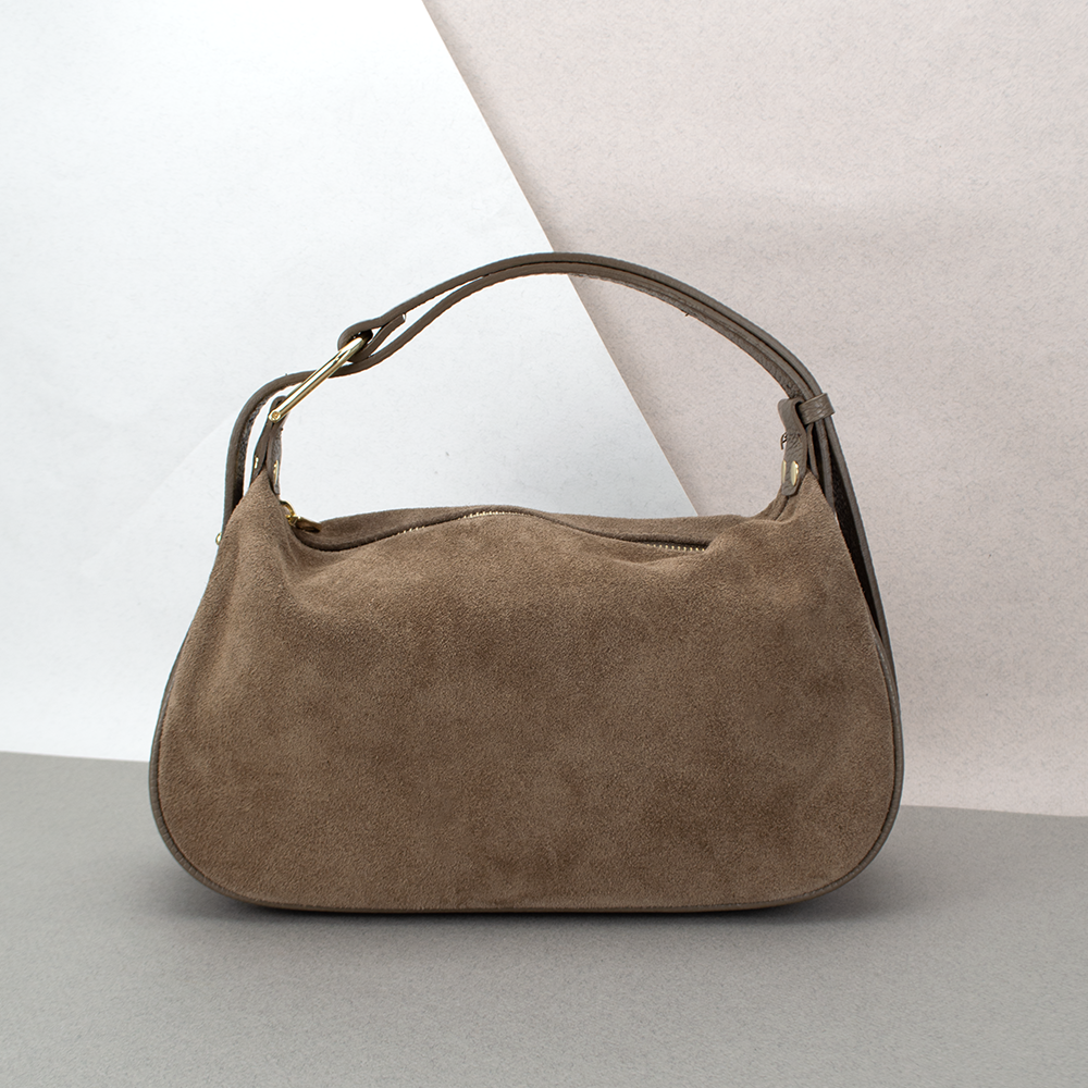 Сумка женская замшевая Virginia Conti 03800 Темный тауп (2423701606) - фото 1 Сумка женская замшевая Virginia Conti 03800 Темный тауп (2423701606) - фото 1