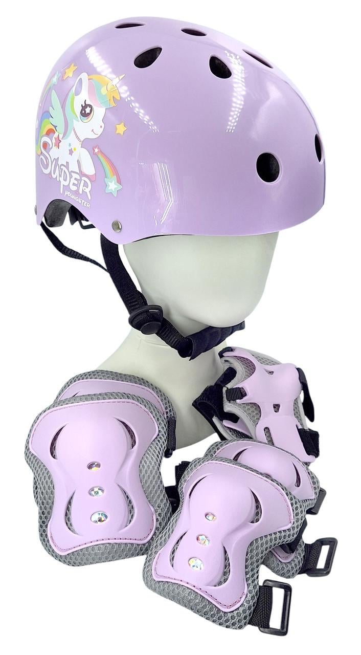 Комплект дитячий шолом та захист Yongkang GB24429-2009 S Єдиноріг р. 5-9 Фіолетовий (G0001135) - фото 1