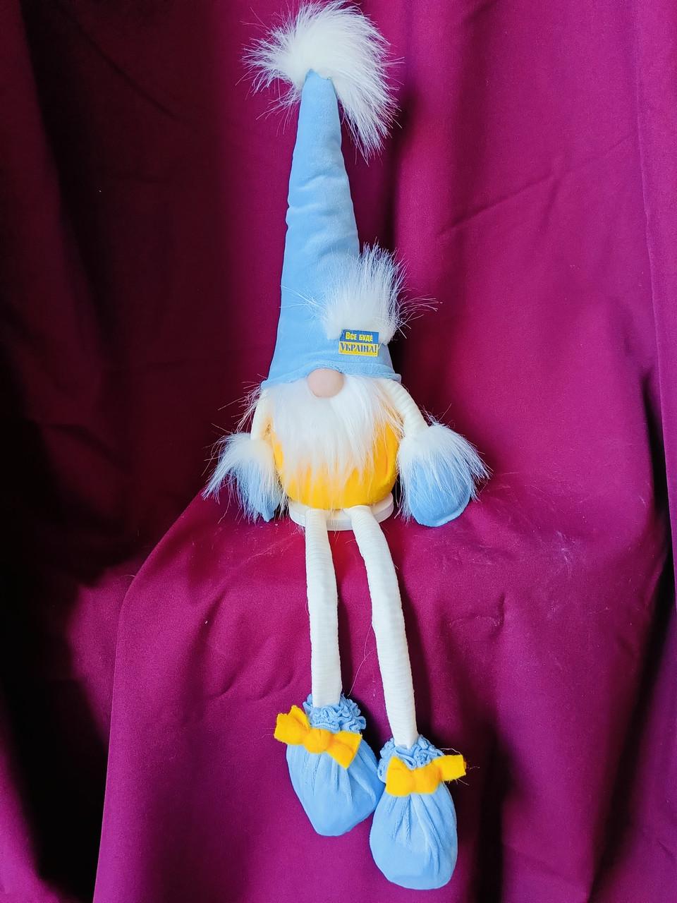 Іграшка патріотична гном сидячий скандинавський 75 см (Гном №28) - фото 5 Іграшка патріотична гном сидячий скандинавський 75 см (Гном №28) - фото 5