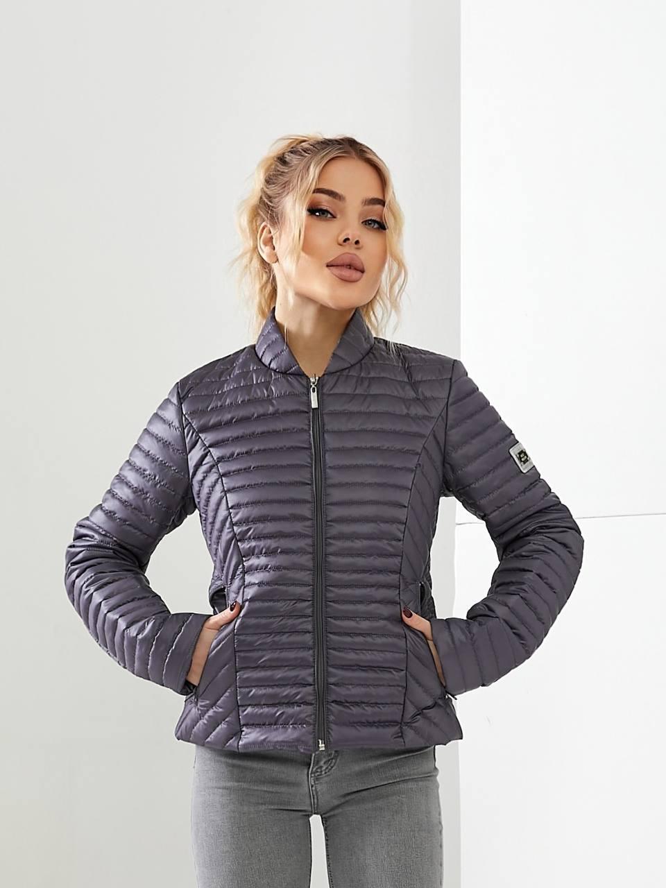 Куртка-сэндвич Khan тонкая стеганая р. 42 Серый (Kh470)